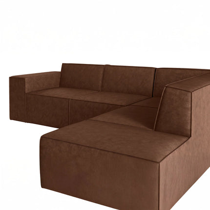 UNICORN Corner sofa 4-seater with chaise longue Faux leather black beige brown gray Width 261 cm Height 80 cm Depth 216 cm