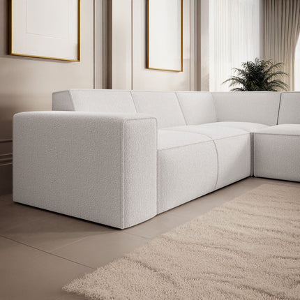 UNICORN Corner sofa 4-seater with chaise longue Teddy fabric beige Grey White