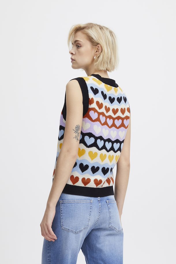 UNICORN Women's sweater vest hearts black xs s m l xl xxl