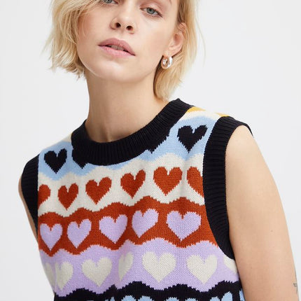 UNICORN Women's sweater vest hearts black xs s m l xl xxl