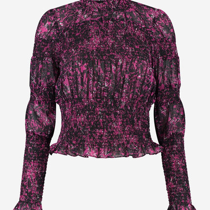 UNICORN Women's blouse floral print purple black xs s m l xl