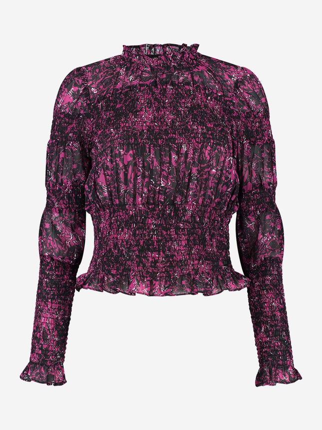 UNICORN Women's blouse floral print purple black xs s m l xl