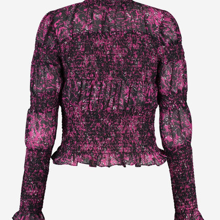 UNICORN Women's blouse floral print purple black xs s m l xl