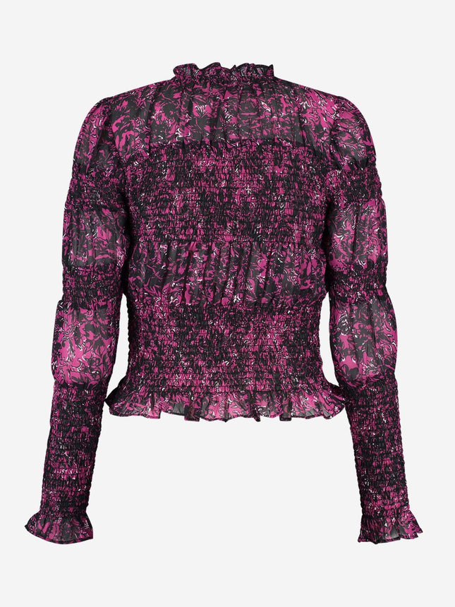 UNICORN Women's blouse floral print purple black xs s m l xl