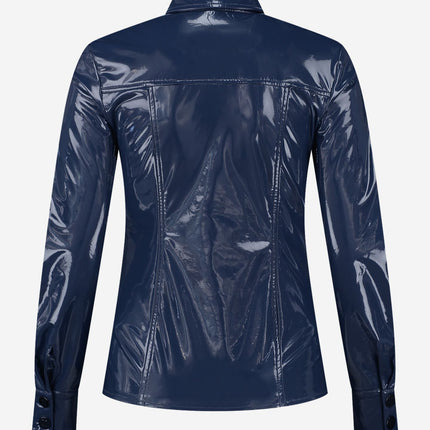 UNICORN Women's leather blouse navy blue black xs s m l xl