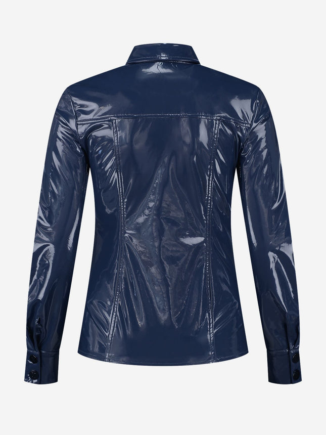 UNICORN Women's leather blouse navy blue black xs s m l xl