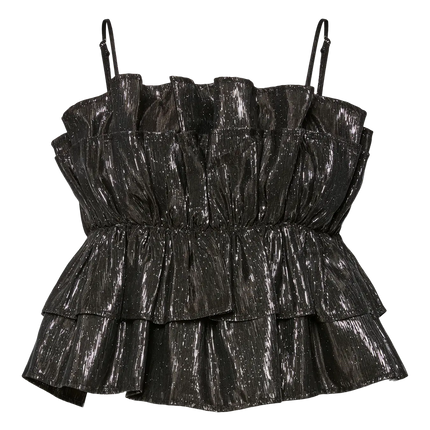 YAS Atta short top black silver