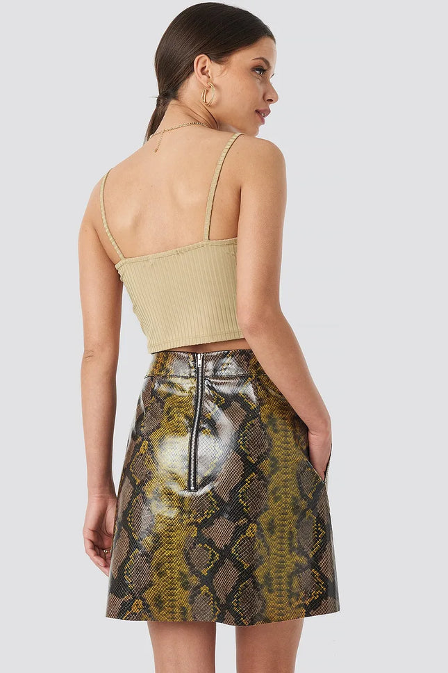 UNICORN Women's skirt snake print yellow brown xxs xs s m l xl xxl xxxl