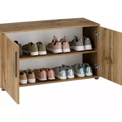 UNICORN Shoe cabinet Dresser white brown gray Width 95 cm Depth 35 cm Height 53 cm