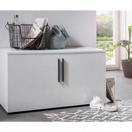 UNICORN Shoe cabinet Dresser white brown gray Width 95 cm Depth 35 cm Height 53 cm