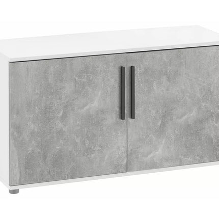 UNICORN Shoe cabinet Dresser white brown gray Width 95 cm Depth 35 cm Height 53 cm