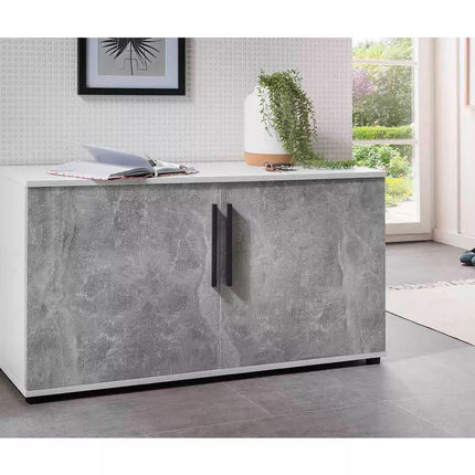 UNICORN Shoe cabinet Dresser white brown gray Width 95 cm Depth 35 cm Height 53 cm
