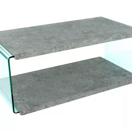 UNICORN Coffee table living room furniture modern gray with glass Width 110 cm Depth 55 cm Height 43 cm