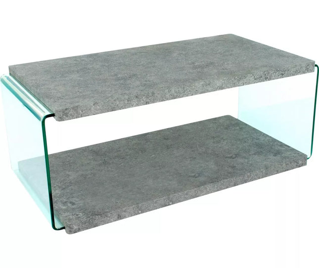 UNICORN Coffee table living room furniture modern gray with glass Width 110 cm Depth 55 cm Height 43 cm