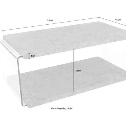 UNICORN Coffee table living room furniture modern gray with glass Width 110 cm Depth 55 cm Height 43 cm