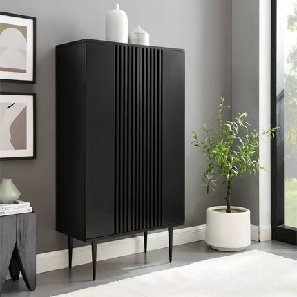 UNICORN Sideboard wall unit modern black metal Width 80 cm Depth 40 cm Height 148 cm