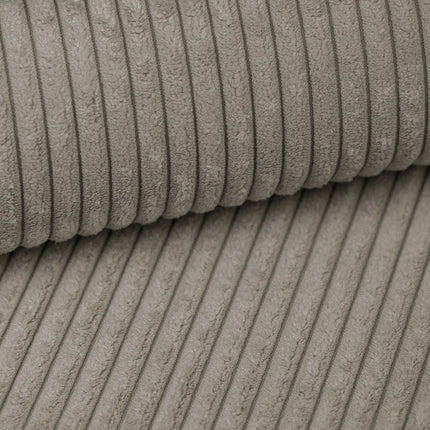 UNICORN Corner sofa 3-seater with chaise longue Ribbed fabric beige brown gray Width 284 cm Height 64 cm Depth 196 cm