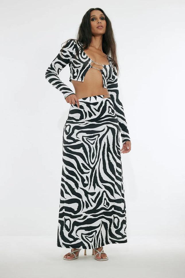 UNICORN Women's skirt zebra black white xxs xs s m l xl xxl xxxl