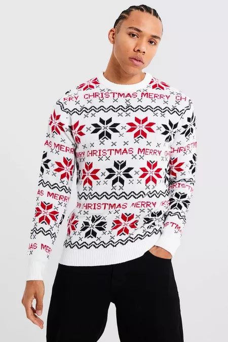 UNICORN Men's sweater Christmas pattern white s m l xl xxl