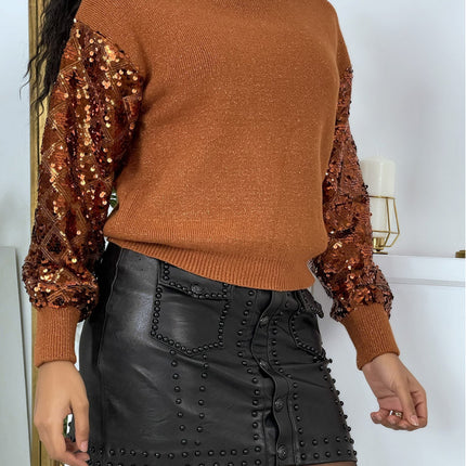 UNICORN Women's sweater glitter brown s m l xl