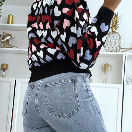 UNICORN Women's sweater hearts black s m l xl