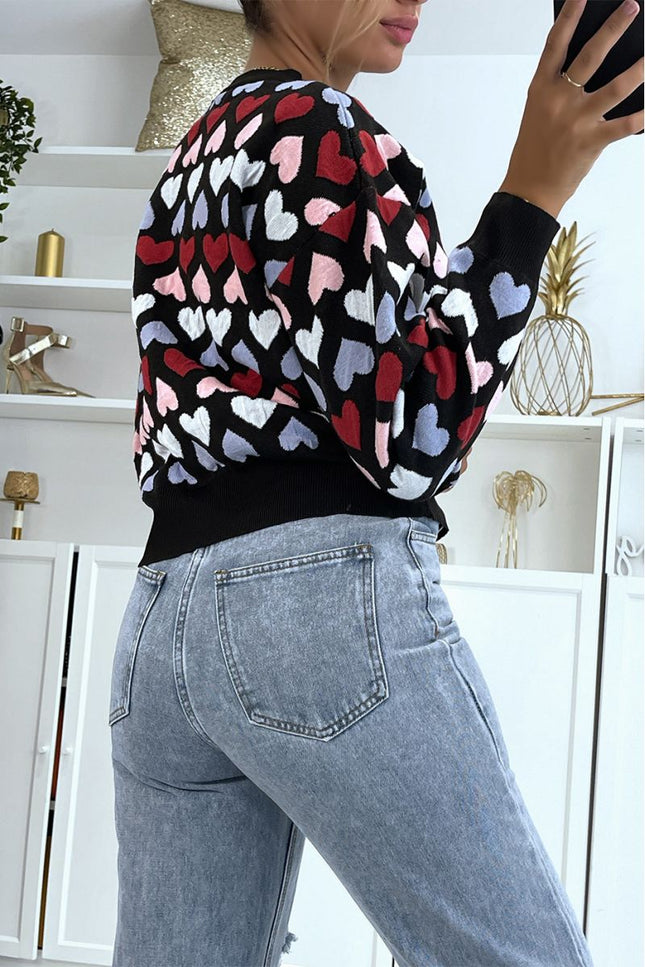 UNICORN Women's sweater hearts black s m l xl
