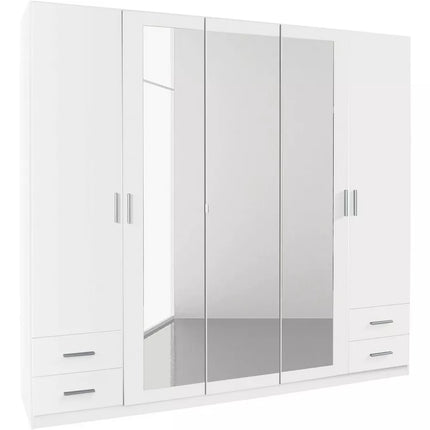 UNICORN Wardrobe country modern oak light brown dark gray white Width 225 cm Depth 59 cm Height 210 cm