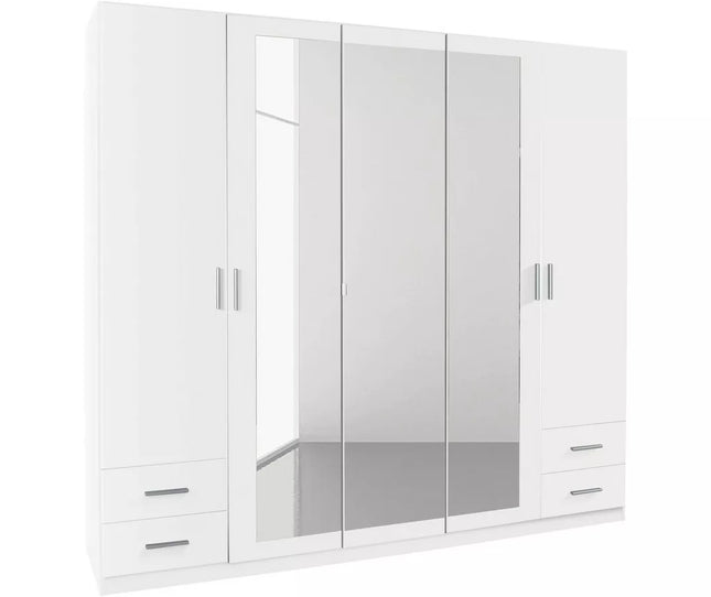 UNICORN Wardrobe country modern oak light brown dark gray white Width 225 cm Depth 59 cm Height 210 cm