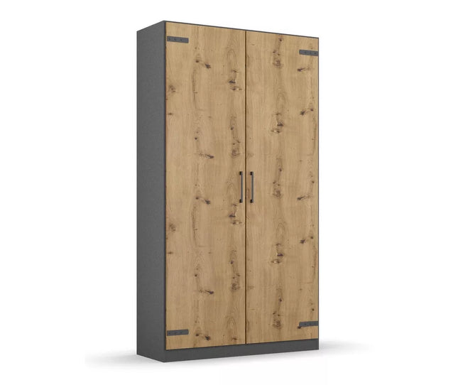 UNICORN Industrial wardrobe matt dark gray brown width 91 cm depth 54 cm height 197 cm