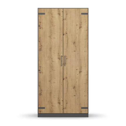 UNICORN Industrial wardrobe matt dark gray brown width 91 cm depth 54 cm height 197 cm