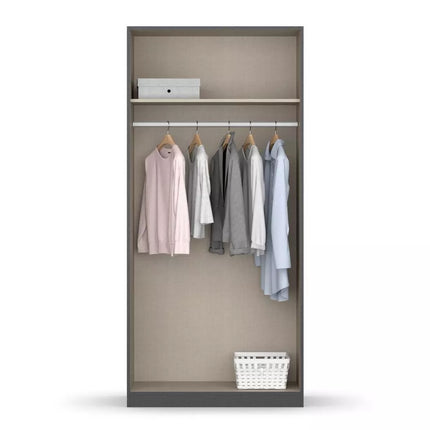 UNICORN Industrial wardrobe matt dark gray brown width 91 cm depth 54 cm height 197 cm