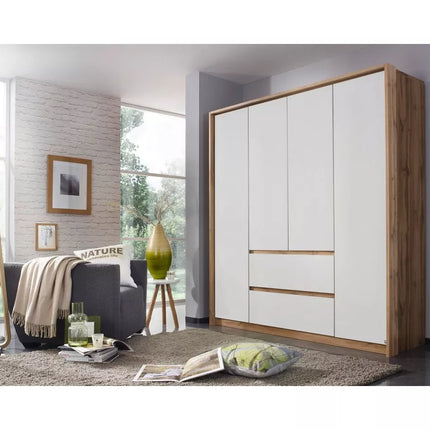 UNICORN Wardrobe modern white black brown Width 185 cm Depth 58 cm Height 212 cm