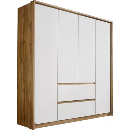 UNICORN Wardrobe modern white black brown Width 185 cm Depth 58 cm Height 212 cm