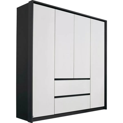 UNICORN Wardrobe modern white black brown Width 185 cm Depth 58 cm Height 212 cm