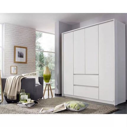 UNICORN Wardrobe modern white black brown Width 185 cm Depth 58 cm Height 212 cm