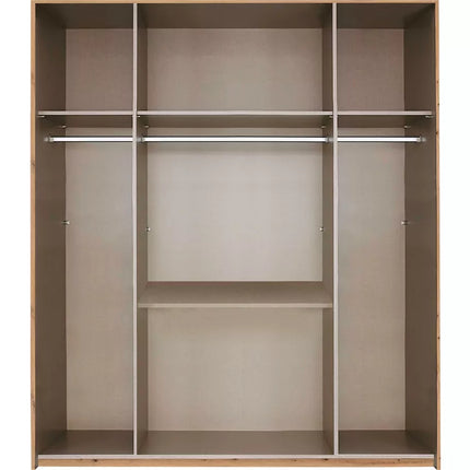 UNICORN Wardrobe modern white black brown Width 185 cm Depth 58 cm Height 212 cm