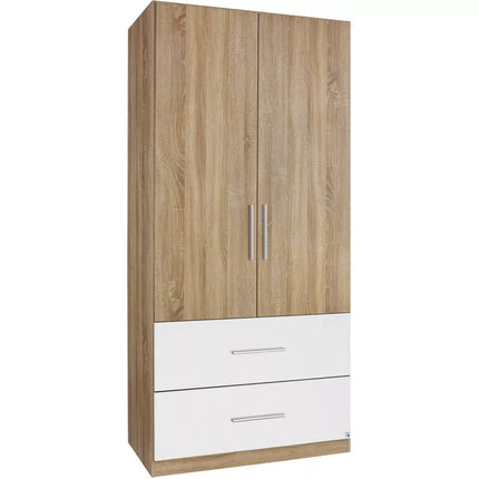 UNICORN Wardrobe oak brown white dark gray Width 91 cm Depth 54 cm Height 197 cm