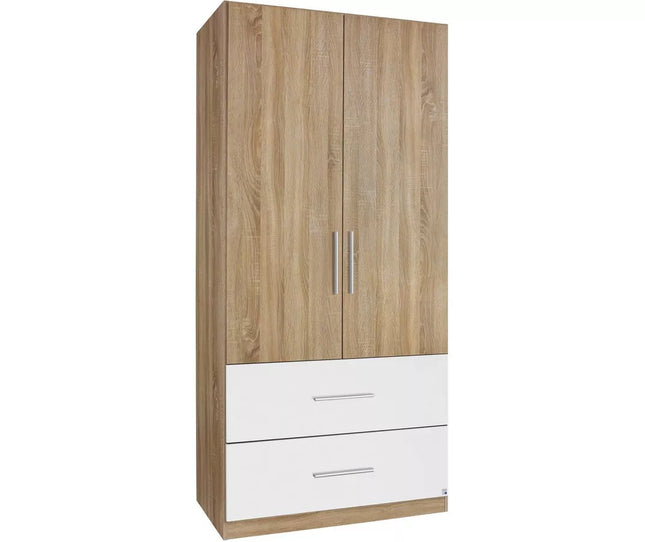 UNICORN Wardrobe oak brown white dark gray Width 91 cm Depth 54 cm Height 197 cm
