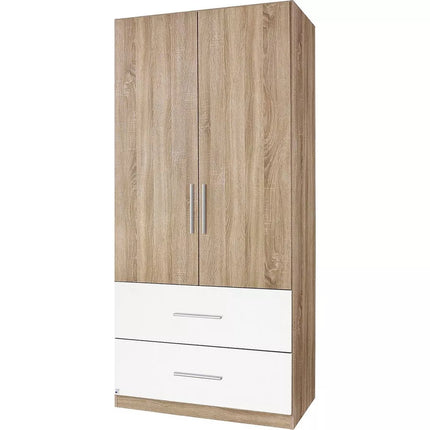 UNICORN Wardrobe oak brown white dark gray Width 91 cm Depth 54 cm Height 197 cm