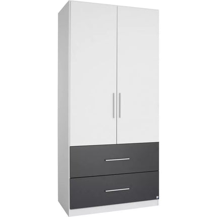 UNICORN Wardrobe oak brown white dark gray Width 91 cm Depth 54 cm Height 197 cm