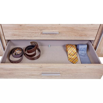 UNICORN Wardrobe oak brown white with mirror Width 91 cm Depth 56 cm Height 199 cm