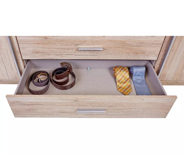 UNICORN Wardrobe oak brown white with mirror Width 91 cm Depth 56 cm Height 199 cm