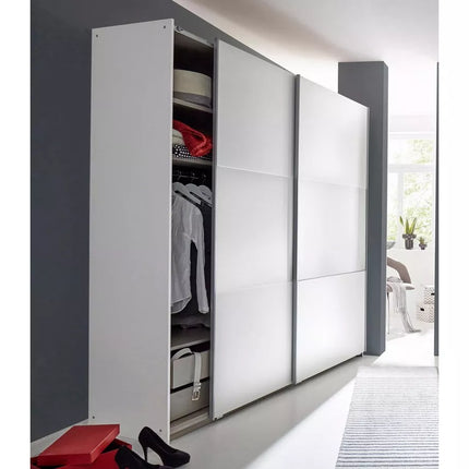 UNICORN Wardrobe sliding door wardrobe modern white dark gray Width 218 cm Depth 59 cm Height 210 cm
