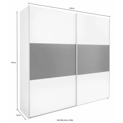 UNICORN Wardrobe sliding door wardrobe modern white dark gray Width 218 cm Depth 59 cm Height 210 cm