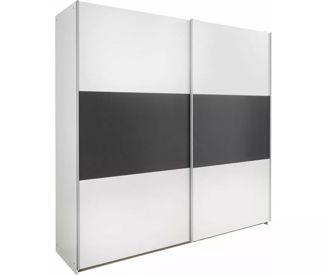 UNICORN Wardrobe sliding door wardrobe modern white dark gray Width 218 cm Depth 59 cm Height 210 cm