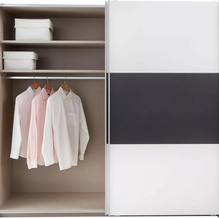 UNICORN Wardrobe sliding door wardrobe modern white dark gray Width 218 cm Depth 59 cm Height 210 cm