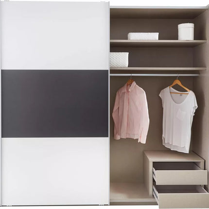 UNICORN Wardrobe sliding door wardrobe modern white dark gray Width 218 cm Depth 59 cm Height 210 cm
