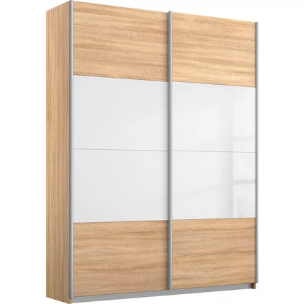 UNICORN Wardrobe modern white oak light brown Width 225 cm Depth 54.2 cm Height 210.5 cm
