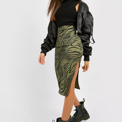 UNICORN Women's skirt tiger print khaki black xs s m l xl xxl