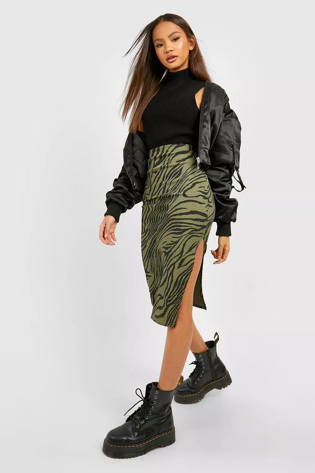 UNICORN Women's skirt tiger print khaki black xs s m l xl xxl